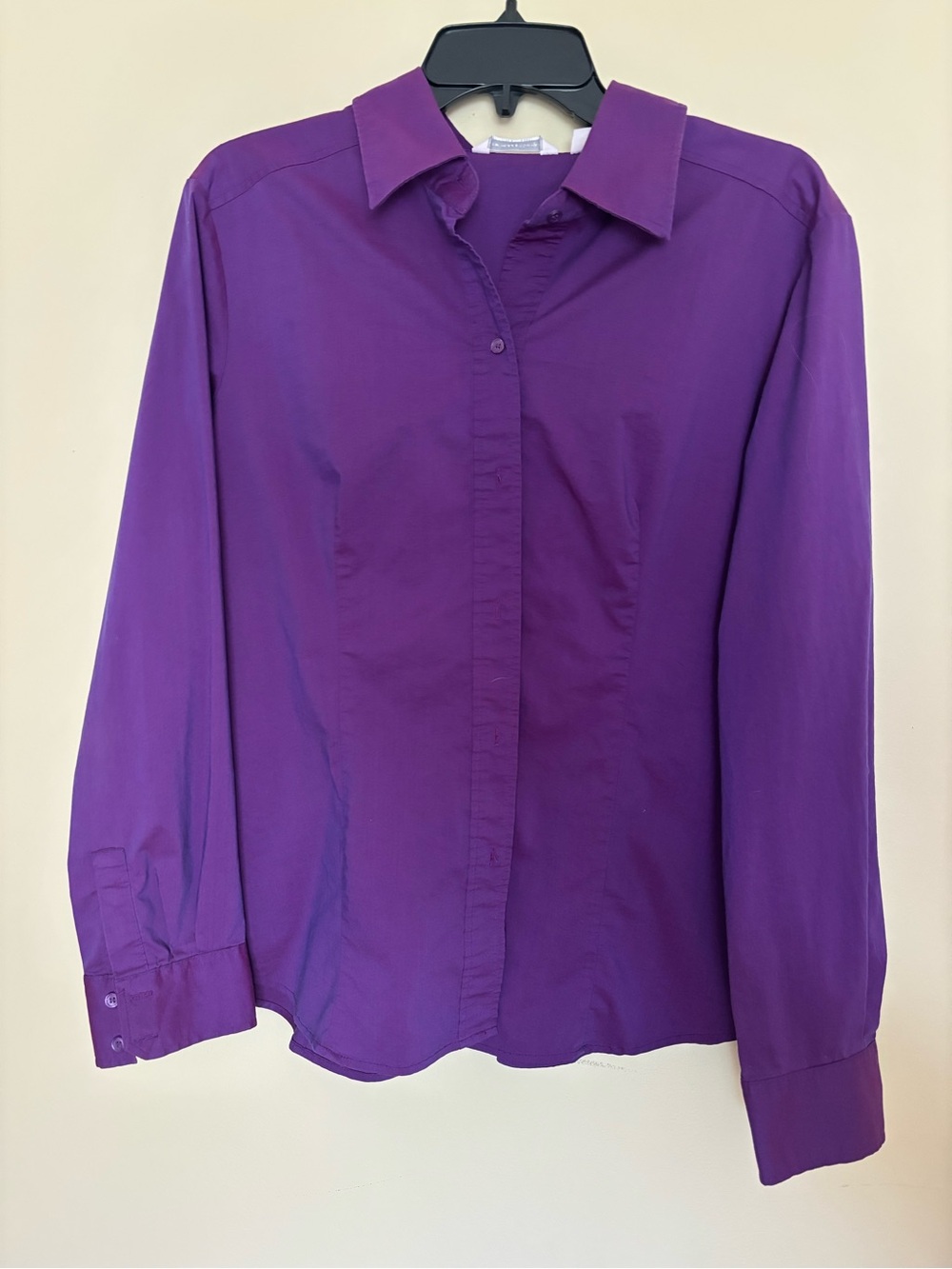 New York & Company Deep Purple Button-Down Shirt